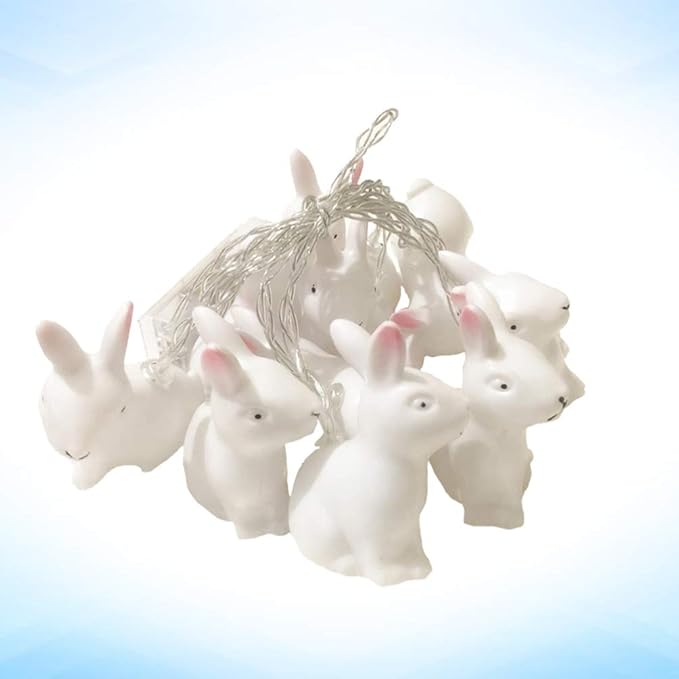 ABOOFAN String Easter Rabbit Lights Easter Electric Lights Led Rabbit Party Ornament Led Bunny White Outdoor Animal