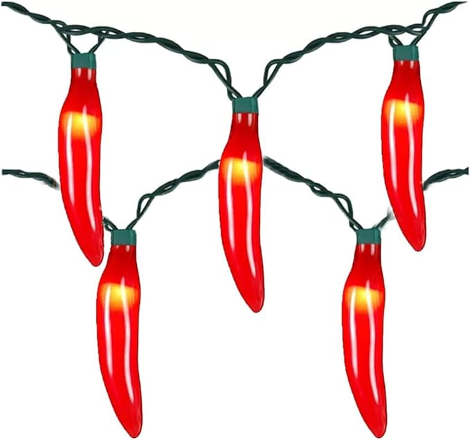 13.6Ft Chilli Pepper Light, Christmas Decorations String Lights with 35 Red Pepper Bulbs, Plug in Fairy Lights for Indoor Party Kid's Room Xmas Tree Patio Bedroom Garden Decor