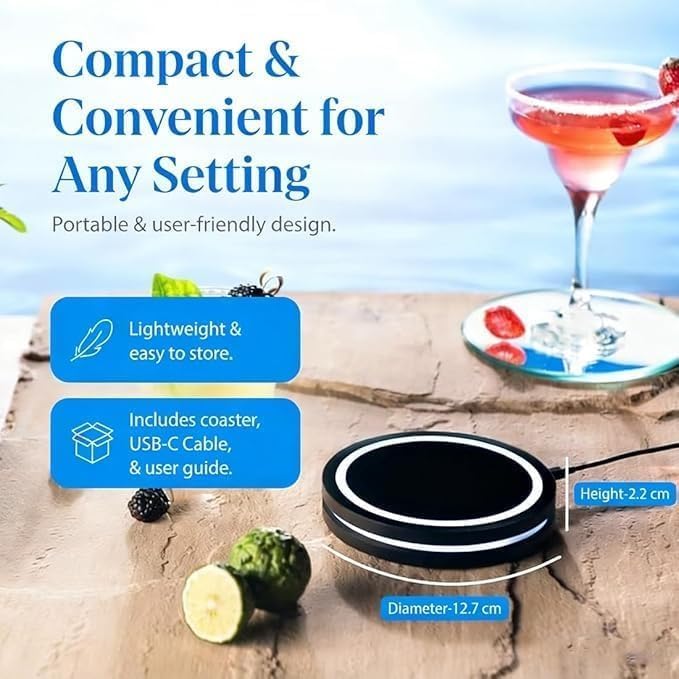 2026 Smart Roller Coaster 2.0 controlled, interactive beverage roller coaster with LED lighting and smart sensors carry for home party bar club drink (Black)
