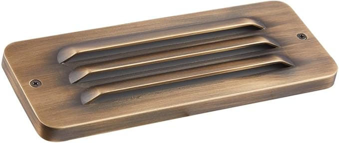 VOLT Cast Brass 12V 3W 2700K Warm White Thin LED Louvered Outdoor Step Light (20 Lumens) for Low Voltage Landscape Lighting