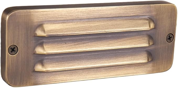VOLT Cast Brass 12V 3W 2700K Warm White Mini Thin LED Louvered Outdoor Step Light (20 Lumens) for Low Voltage Landscape Lighting