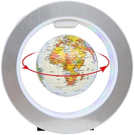 Levitation Floating Globe 4inch Rotating Magnetic Mysteriously Suspended In Air World Map Home Decoration Crafts Fashion Holiday Gifts (White)