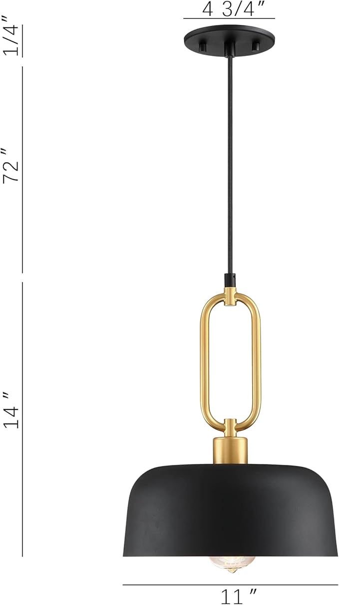 Industrial Pendant Lighting Fixture, 2-Pack Black Farmhouse Pendant Light, Vintage Hanging Ceiling Lights Fixture for Kitchen Island Hallway Dining Room 2 Pack