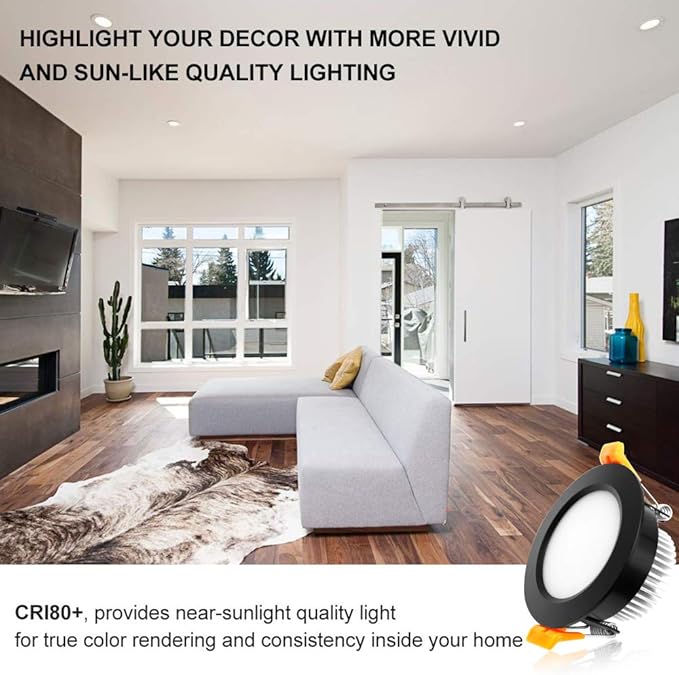 YGS-Tech 2 Inch LED Recessed Lighting, Dimmable Downlight 3W(35W Halogen Equivalent), CRI80, 4000K Natural White Ceiling Light with LED Driver(4 Pack)