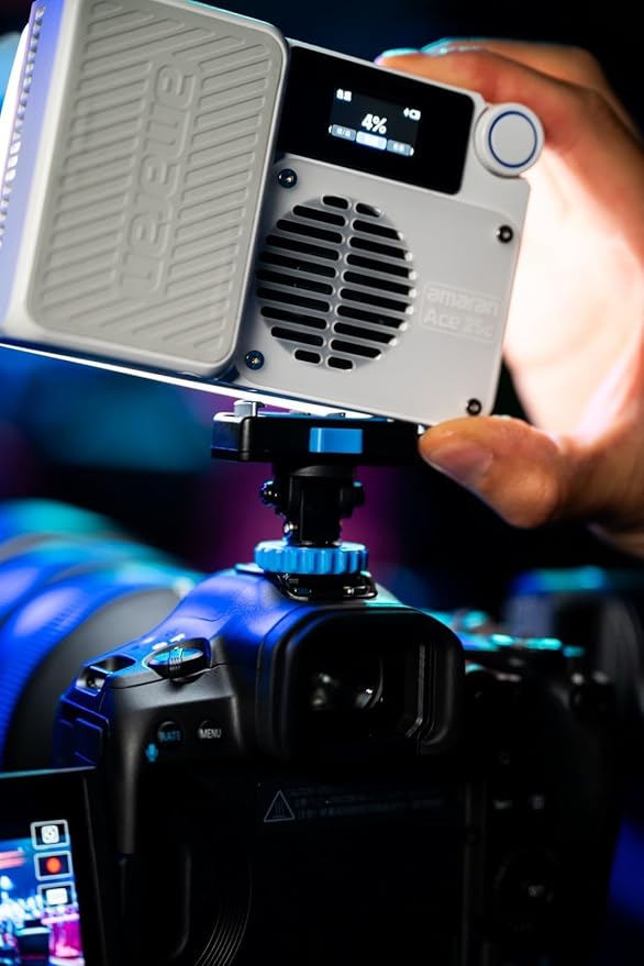 Amaran Ace 25c Pocket On-Camera RGBWW LED Video Light, 25W & 32W Boost Mode, Full-Color CCT 2300-10000K, 1171 Lux@1m(5600K), 4500mAh Rechargeable Battery with PD Fast Charging Creators (White)