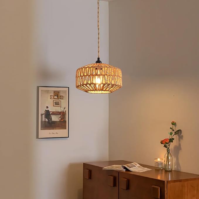 Industrial 15ft Pendant Light Cord -Plug in Hanging Light Fixture, 15FT Farmhouse Pendant Lamp Lights with Switch Cord for Kitchen Island Bedroom Living Room