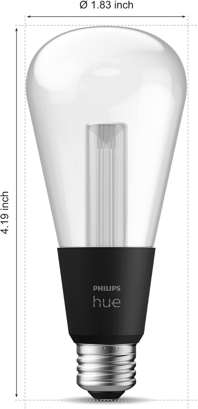 Philips Hue Lightguide ST23 Edison Smart LED Bulb – Handblown Glass - Color Changing Light - Compatible with Amazon Alexa, Apple HomeKit and Google Assistant - Bluetooth and Hue Bridge Compatible