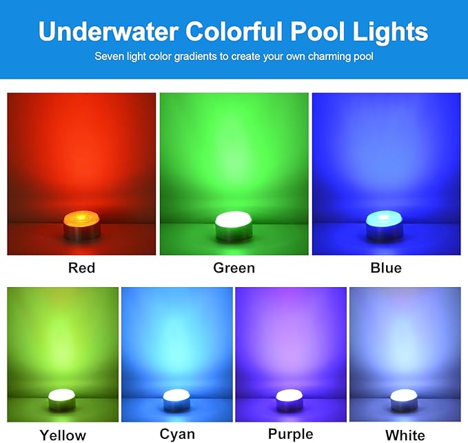 Led RGB Color Change Pool Wall Light, Heavy Duty Aluminum 12V Colorful IP68 Waterproof Pond Lamp for Swimming Pool, Fountain and Waterfall