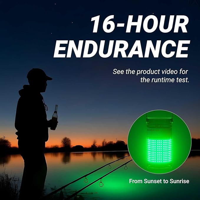 Rechargeable Underwater Fishing Light,Auto On in Water,Multi-Color Options, Up to 16000lm, IP68 Waterproof,No External Power,Cordless,Night Boat Dock Ice Fishing
