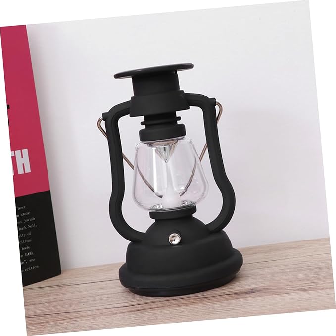 Rechargeable Solar Retro Horse Lantern Multi Functional Camping Light with Hand Power Flashlight for Outdoor Use Portable Tent Light Black