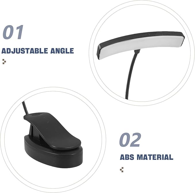 LED Clip on Piano Light, Adjustable Black Clip Lamps for Music Stand, Portable LED Desk Lamp for Piano Sheet Music, Eye Protection Reading Light for Students and Musicians