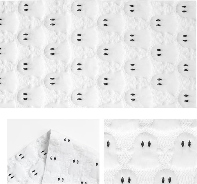 Artoid Mode Ghost Soft Plush Faux Fur Jacquard Halloween Table Runner, Holiday Kitchen Dining Table Decoration for Home Party Decor 13x36 Inch