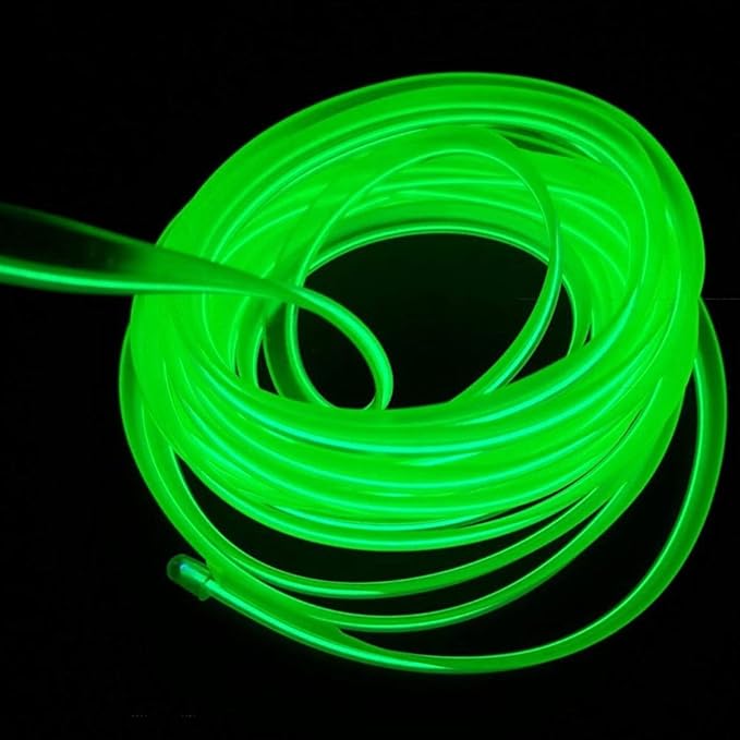 ABALDI El Wire Car Neon Light Flexible Neon Light for Car Interior Light Decoration(5m/16ft,Fluorescent Green)