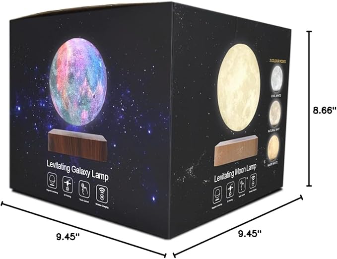 Levitating Moon Lamp,Floating Galaxy Night Light,3D Moon Light Bedside Lamp,Levitation Cosmos Lava Desk Table Lamp for Unique Gifts,Christmas,Room Decor, Office (3-Color Modes)