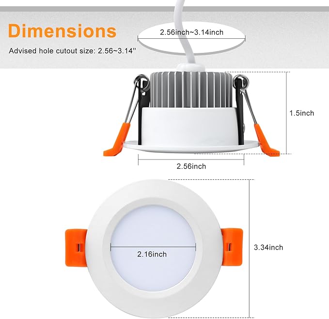 YGS-Tech Smart 3 Inch Recessed Lighting, WiFi LED Downlight 5W 120V, Compatible with Alexa and Google Home, Dimmable RGB & CCT 2700-6500K, Black Trim, LED Ceiling Light with Driver (1 Pack)