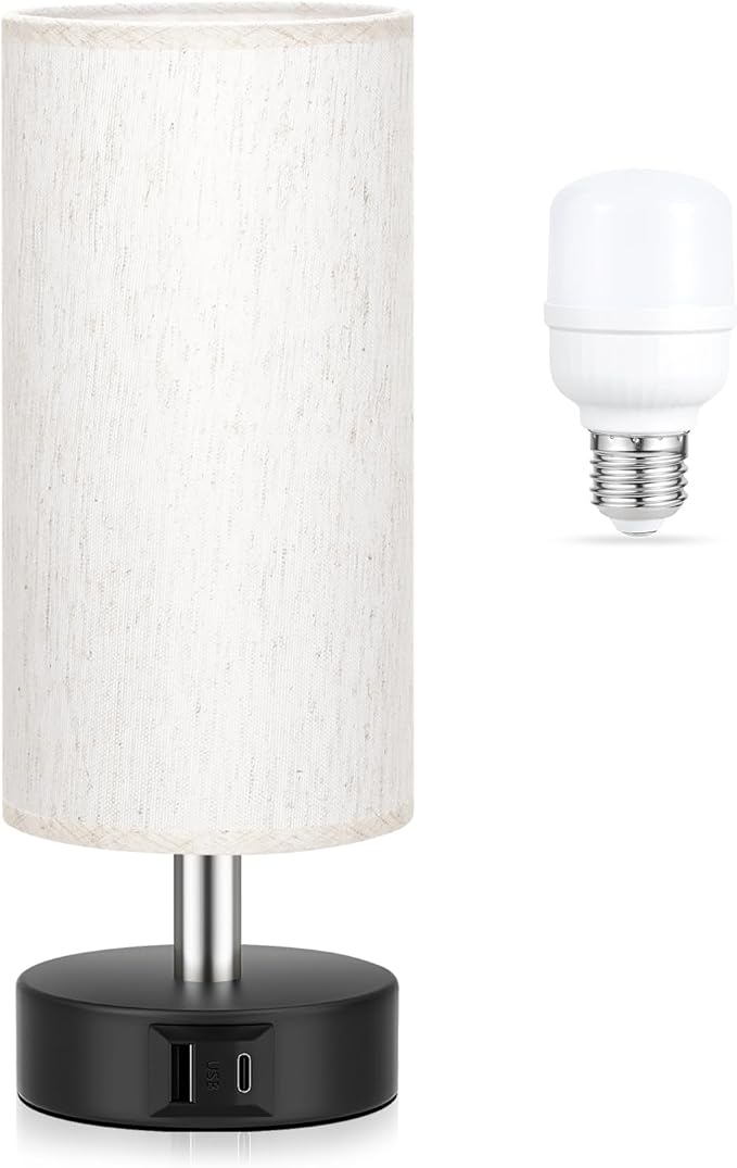 Small Touch Bedside Lamp for Bedroom - Table Lamps for Nightstand, Minimalist Night Stands Light Lamp, Desk Lamps for Reading, Kids, Living Room, Office, Dorm