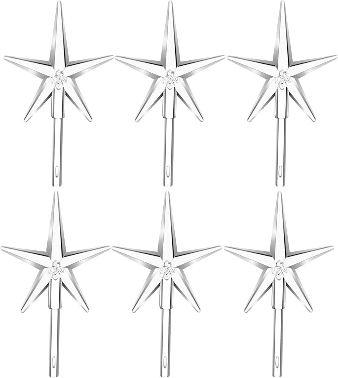 6 Pieces Star Ceramic Christmas Tree Light Plastic Light Decoration for Christmas Tree Ornaments (Clear)
