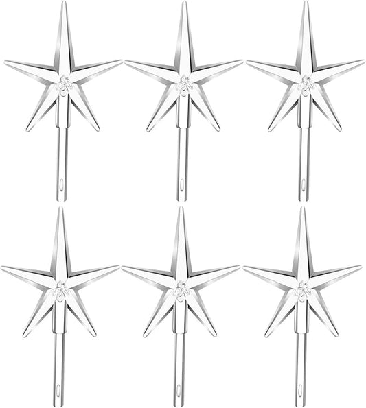 6 Pieces Star Ceramic Christmas Tree Light Plastic Light Decoration for Christmas Tree Ornaments (Clear)