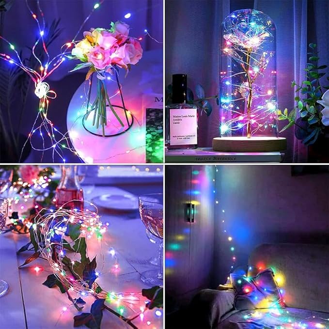 ZNYCYE 10 Pack 10 ft 30 LED Mason Jar String Lights 8 Modes with Timer Waterproof Fairy Lights Upgraded Battery（Included Operated for DIY Wedding Party Mason Jar Christmas Decorations (Multi-Color)