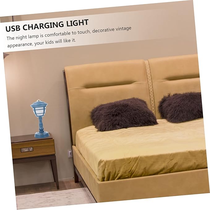 Angoily Smart USB Table Lamp Retro Palace Lantern Ornaments Desk Lamp Aesthetic Cordless Night Light