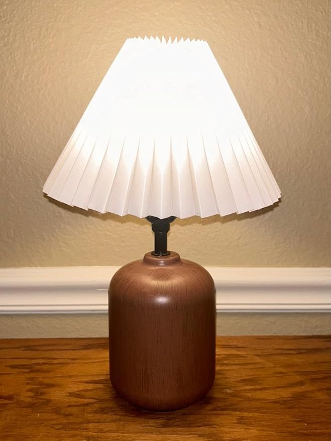 Small lampshades for table lamps, pleated, set of 2. Suitable for E27. 9"x6.2" Compatible with any interior. (White)