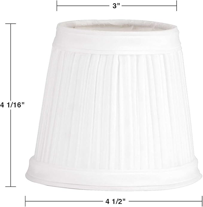 Renovators Supply Manufacturing Small Clip On Lamp Shade White Fabric 4" Tall Vintage Mini Clip On Pleated Drum Style Fits Chandelier Candelabra Bulb Living Or Bedroom Lampshade Replacement Pack Of 6