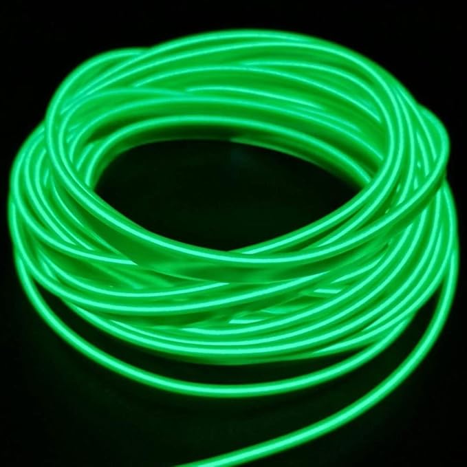 ABALDI El Wire Neon Light, Car Interior LED Lights for Xmas Halloween Christmas Car Interior Decoration(3m/9ft, Green)