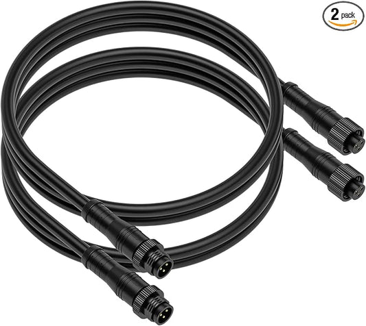 BTF-LIGHTING 9.84FT 3 Pin 0.75mm²/18AWG IP68 Extension Cable Wire with Male and Female Connectors for WS2811 WS2812B SK6812 etc LED Strip 15mm Metal Nut Small Size Home Lighting Connector