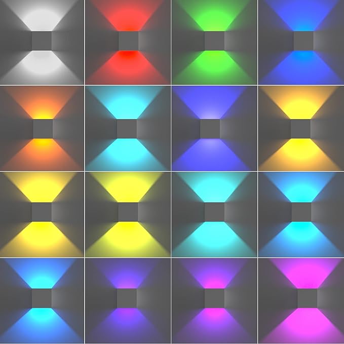 RGB LED Wall Light, 6000mAh Battery Operated Wall Sconce16 Colors, Rechargeable, Remote Control, Dimmable, Magnetic, Cordless Wall Light for Bedroom Living Room Decor, White