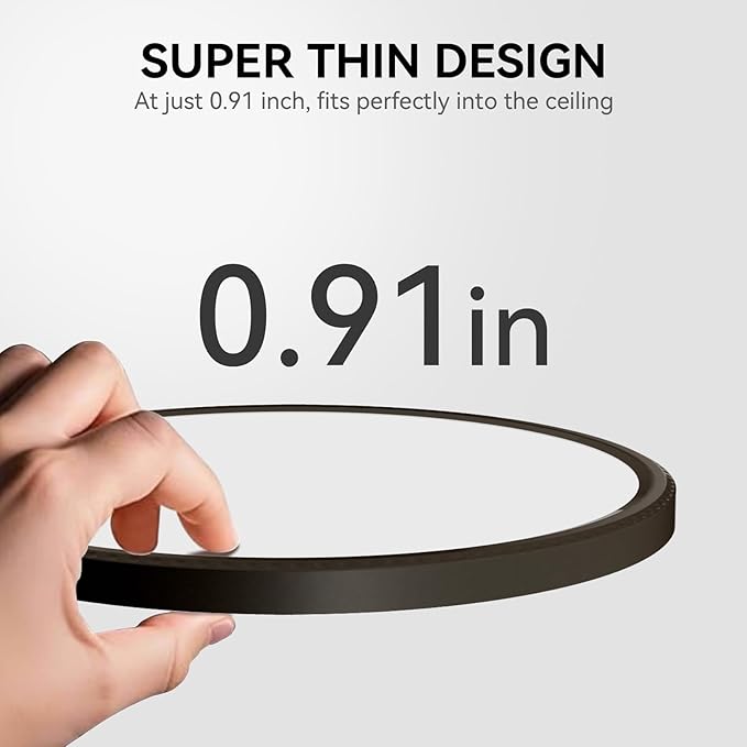 MODERN 4 Pack Super Thin 9inch 2800lm Flush Mount LED Ceiling Light Black, 5000K Daylight, Undimmable Ceiling Light Surface Mount for Bedroom, Living Room, Dining Room, Garage, Office