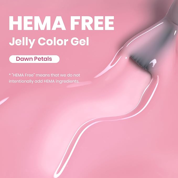 Beetles Dawn Petals Nude Pink Gel Polish - 15ML Full Size Neutral Jelly Nude Pink Nail Polish Base Color Nail Concealer Sheer Translucent Soak Off UV French Nail Art Salon DIY Manicure Gifts