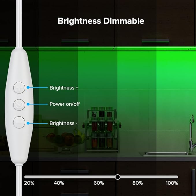 BTF-LIGHTING FCOB COB FOB LED Strip Lights 5V USB Powered 3.28FT 320LEDs Green Color 8mm Width Dimmable CRI 90+ with 3M Tape Flexible High Density for 3D Printer TV Backlight PC DIY Decor