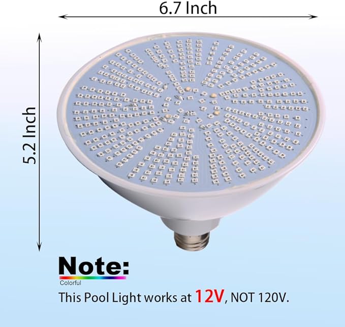 Led Pool Lights for Inground Pool, 12V 50W RGB Color Changing Pool Light Bulb, E26 Replacement Bulbs for 500W Pentair and Hayward Fixture with Remote Control