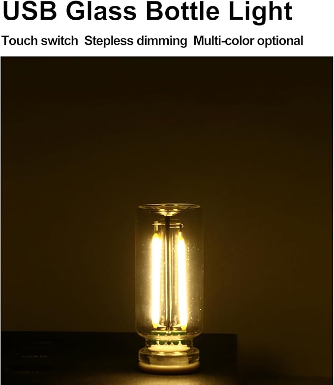 Touch Control Retro USB Night Light, Touch Adjustment Lights,Plug in USB Auto Night Light, Mini LED Bulb for Car, Camping, Gift, Party, Holiday Decoration, Bedroom, Desktop (Green, 901)