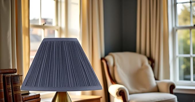 Aspen Creative 59175, Empire Uno Lamp Shade, Stone Blue, 4" Top x 10" Bottom x 7" Slant Height, Slip UNO 33mm