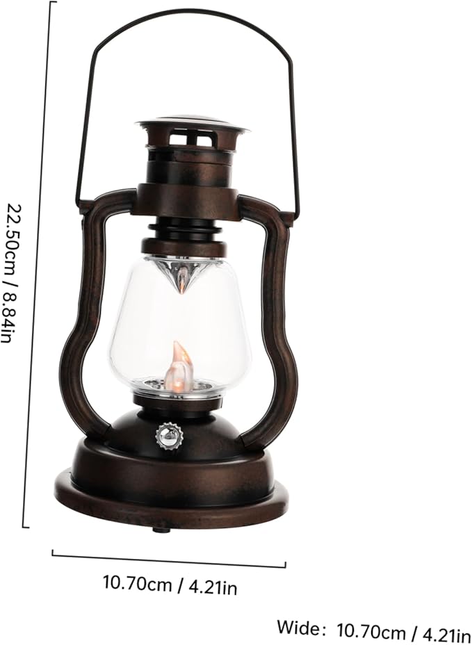 PRETYZOOM Retro Handheld Kerosene Lamp Portable Decorative Light for Home Bar Rechargeable Vintage Lantern Warm Glow for Festivals and Cozy Atmospheres