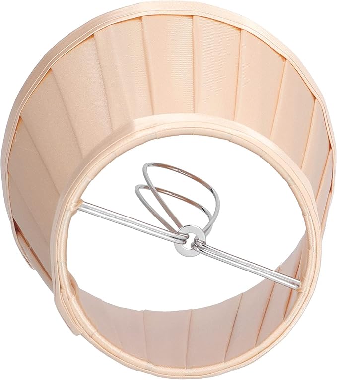 3Pcs Small Lamp Shade, E14 Clip on Lampshades Drum Pleated Fabric Lamp Shades Replacement for Table Floor Wall Lamps, Pendant Light, Chandelier, Bedroom Hotel Decor, 3.3x4.7x4.3 inch (Light Gold)