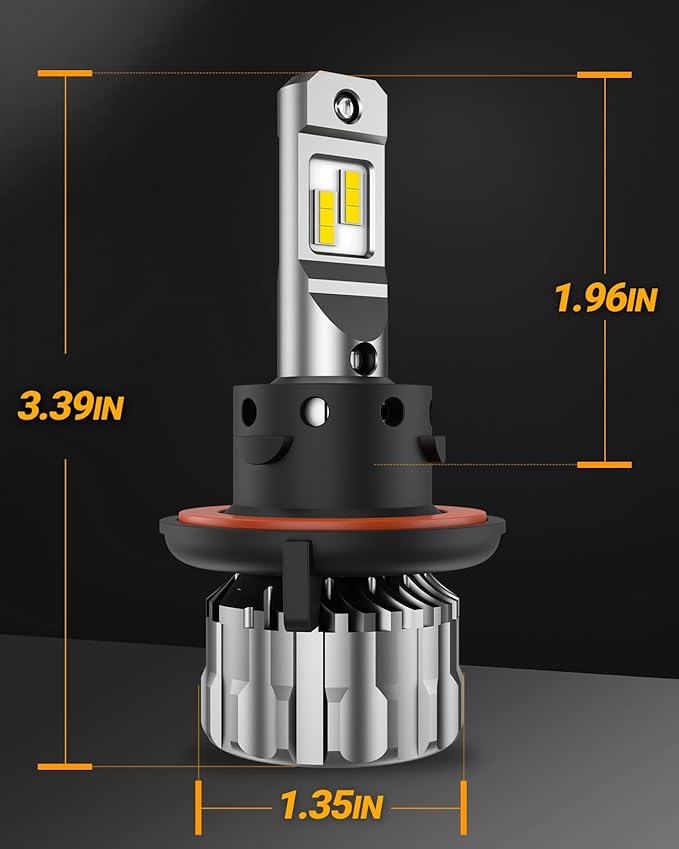 SEALIGHT 9008 H13 Bulbs, 38000LM 800% Ultra-Bright H13 Drving Lights, 6500K White 9008 Off-Road Use or Marker Light Assemblies with 15000RPM Cooling Fan, Real Plug-N-Play, Pack of 2