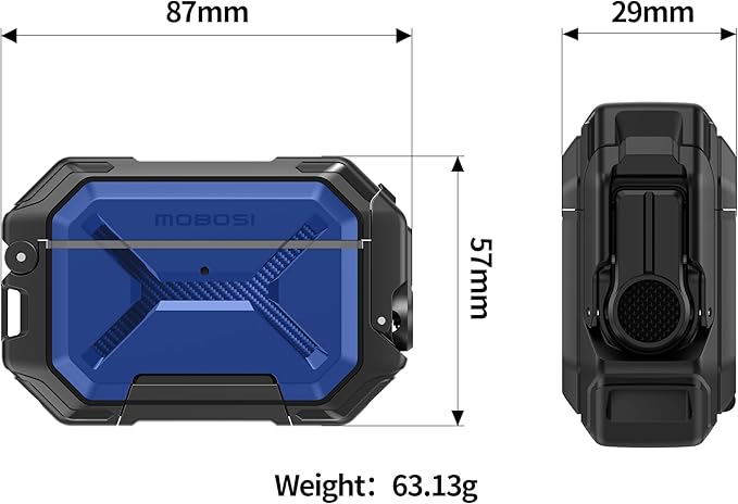 MOBOSI for AirPods Pro 3 Case [IP68 Waterproof Case for iPods Pro 3&Compatible with MagSafe] Military Grade Protective Earpods Pro3 Cover with Secure Lock, Keychain & Phone Stand (2025),Royal Blue