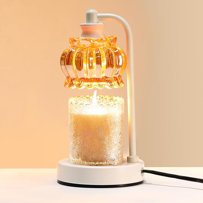 Candle Warmer Lamp with Timer, Dimmable Candle Lamp Wax Melt Warmer with 2 Bulbs, Electric Candle Warmer Light for Bedroom Living Room Birthday Christmas Gifts for Women Mom