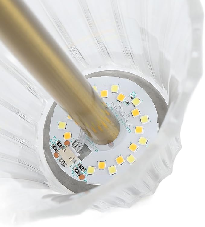 LED Crystal Table Lamp, Battery Operated, Touch Control Night Light with 3 Color Dimming
