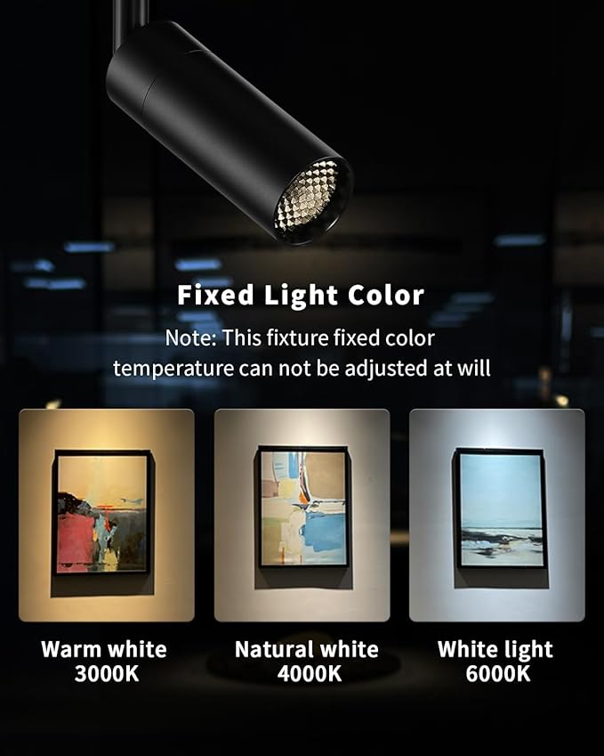 LED Track Lighting Heads Compatible with H Type 3-Wire Rail Ceiling Spotlight for Indoor Cafe Bar Dining Room Restaurant Lighting
