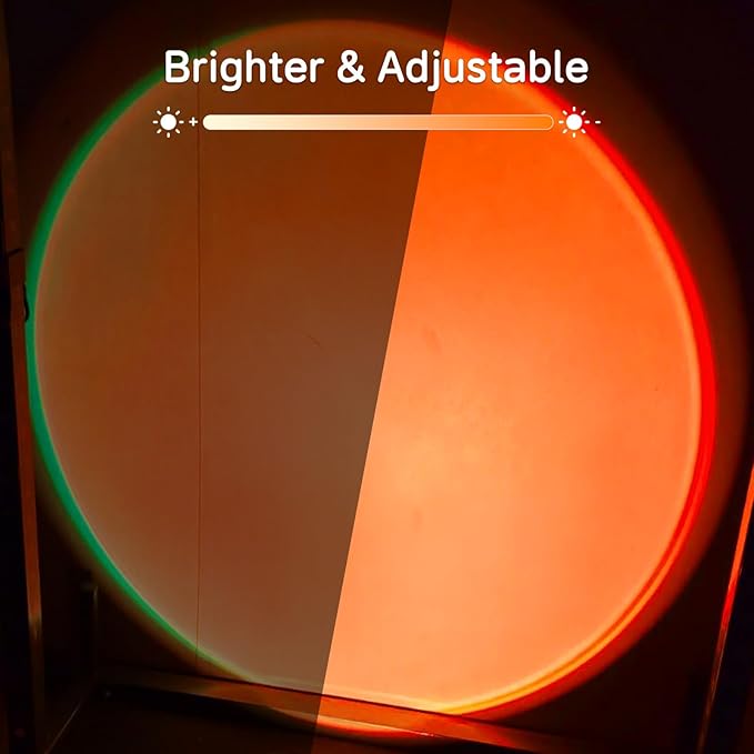 Sunset Lamp Projector with APP Control and Button Control, 360 Degree Rotation Multicolor Changing Projection Lamp Led Sunlight Light for Bedroom, Photography, Party, Room Decor