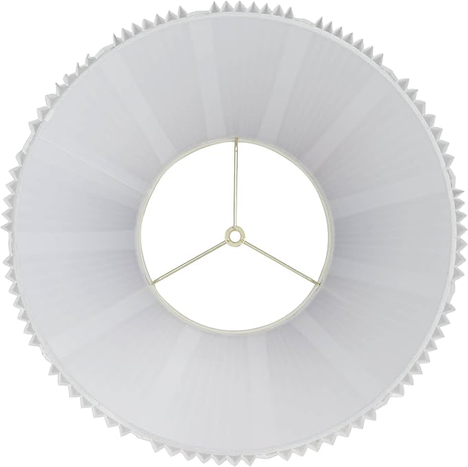 Hardback Knife Pleated Empire Lamp Shade Brussels White Large 9" Top x 17" Bottom x 12.25" Slant x 11.75" High Spider with Replacement Harp and Finial Fitting - Springcrest