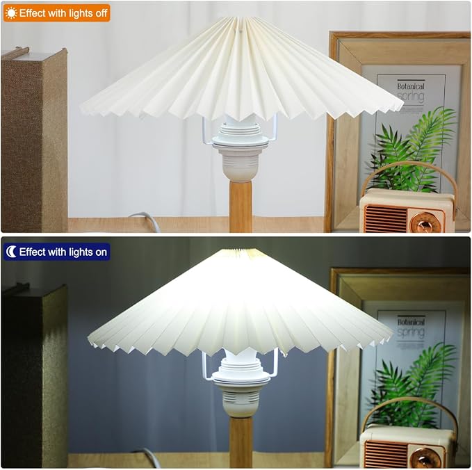 6.3 Inch Umbrella Pleated Linen Lampshade Fabric Cover for Small Bedroom Lamps Pendant and Table Lamp Accessories