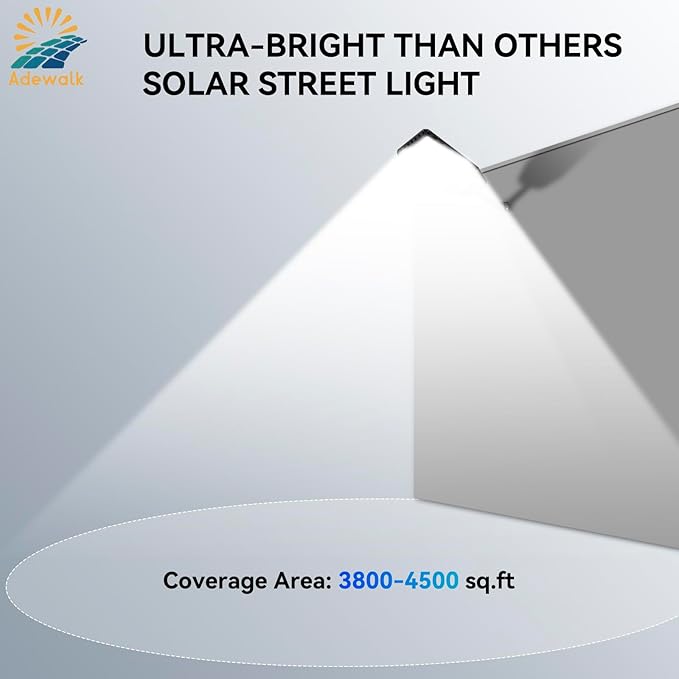 9000W Pro Large Solar Street Lights Outdoor with Thickened Shell, Commercial Grade Street Light Dusk to Dawn, Motion Sensor Solar Security Flood Light Waterproof for Yard, Driveway, Parking - 2 Pack