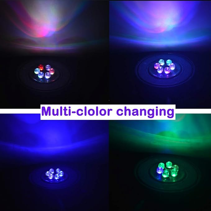 LED Aquarium Air Stones Fish Tank Bubbler Light Air Stone Diffuser Decor Lamp with Sucker Colorful Backgound Lighting (2.2inch Light Disk(No Remote))