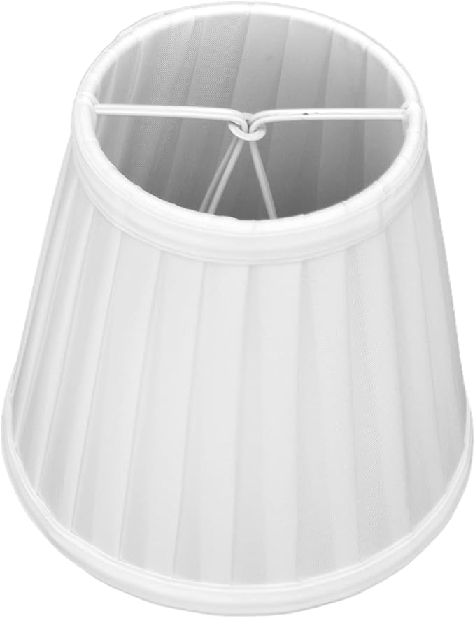 2Pcs Small Lamp Shade, Pleated Fabric Lampshade Clip On Modern Lampshades, Small White Lamp Shades Replacement for Table Floor Lamp, Pendant Light Chandelier, 3.6 inch x 5.6 inch x 5.1 inch (White)