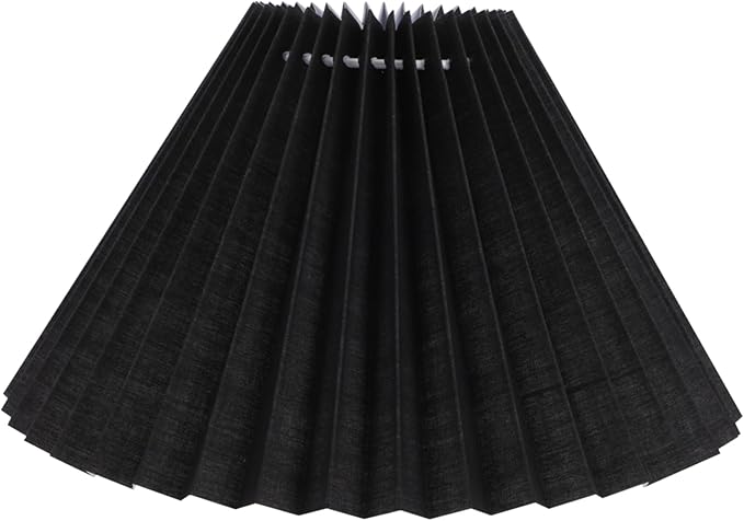 DIY Pleated Fabric Lamp Shade for Table and Floor Lamps Vintage Design Black Color Suitable for Hotels and Home Decor Easy to Install