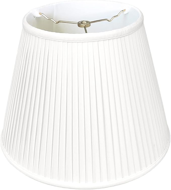 Royal Designs, Inc. Deep Empire Side Pleated Basic Lamp Shade, BS-729-12WH, 7.5 x 12 x 9.5 (Spider), White